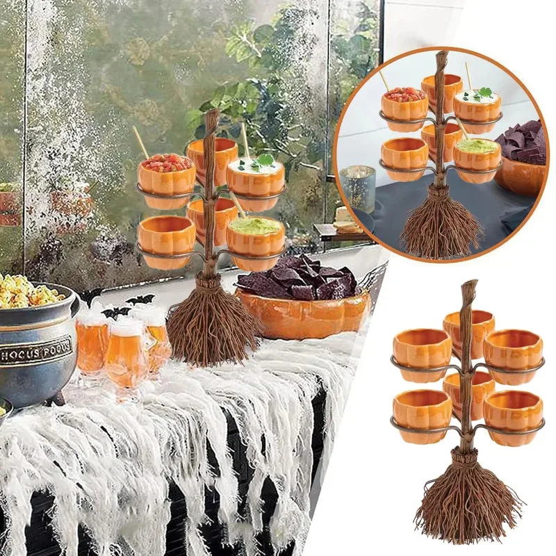 Espeluznante calabaza de Halloween, cuenco para servir aperitivos, estante para dulces, frutas y postres, Ideal para decoración del hogar, ideas de regalos, festivales de fiestas