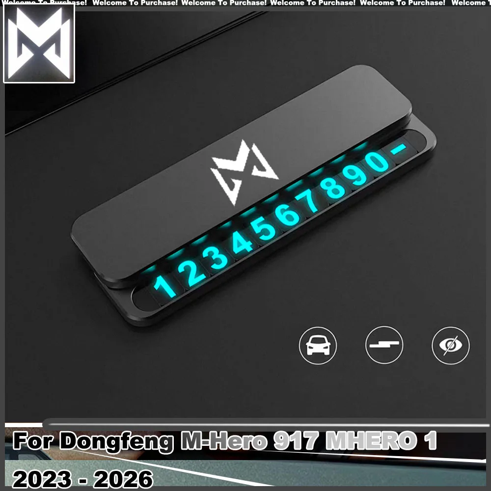 Car Stop Sign Fit for Dongfeng M-Hero 917 MHERO 1 2023 - 2026 High Temperature Resistant Privacy Hidden Parking Number Decor