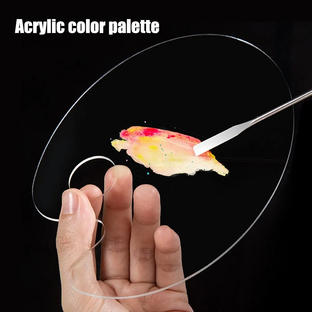 Liquid Foundation Palette Transparent Acrylic Palette Mixing Stick Makeup Painting Nail Polish Mixing Tool Palette Coloring Tool