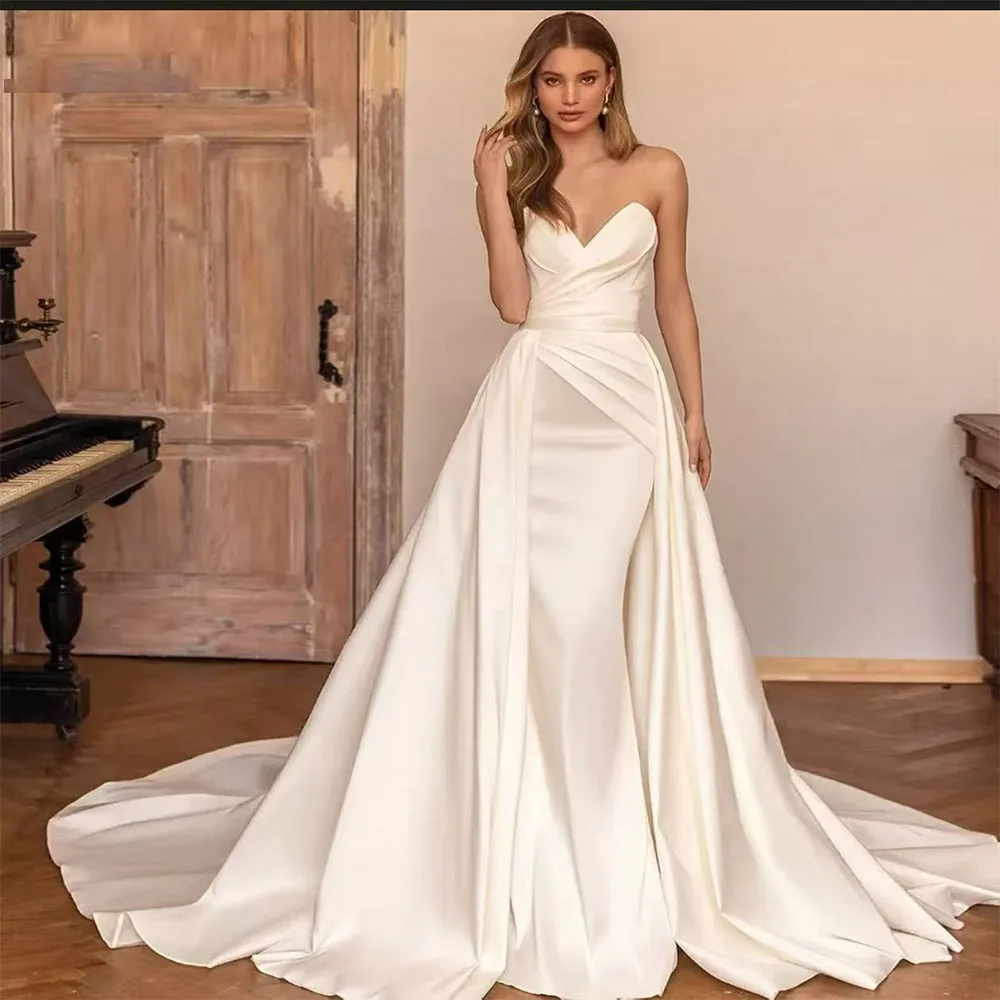 

High Quality Customized Floor Length V-neck Court Train Sleeveless Woman Vestidos Elegantes Para Mujer Robes De Soirée فستان