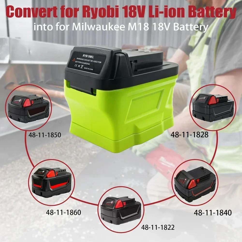 RYB18MIL Adapter Converter for Ryobi 18V Battery to for Milwaukee 18V Cordless Power Tools Convert to for Milwaukee 18V Battery
