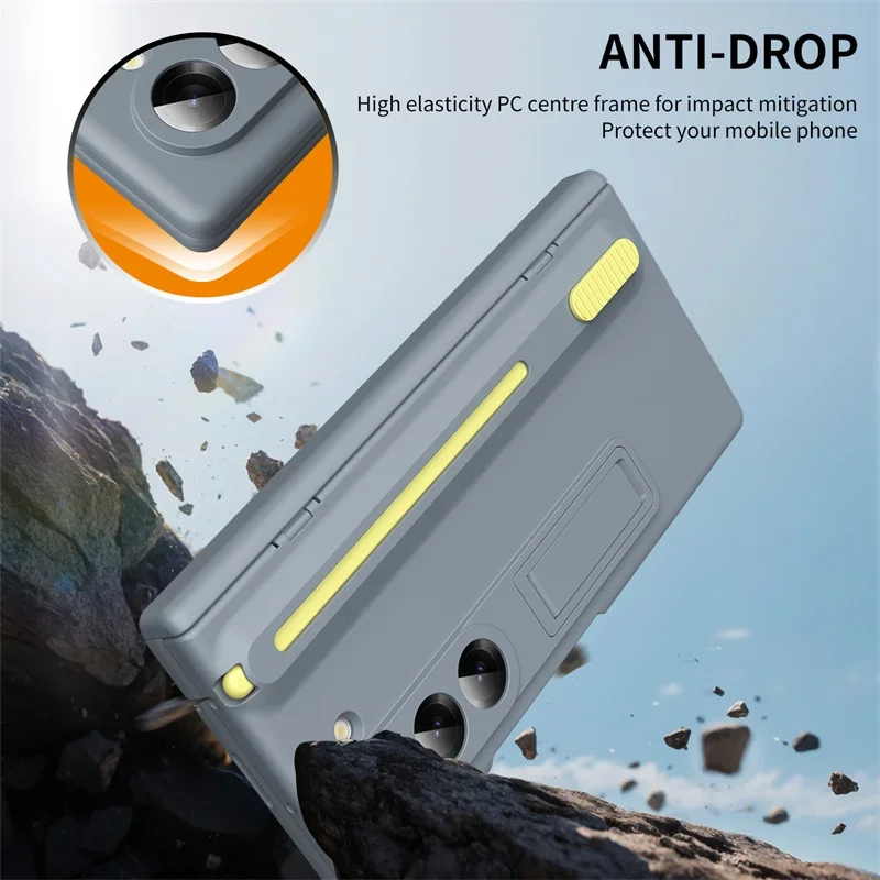 Coque de téléphone à charnière magnétique, étui de Protection en verre pour écran Samsung Galaxy Z Fold 7 6 5 4 3, support de fente pour stylo de rangement rétractable