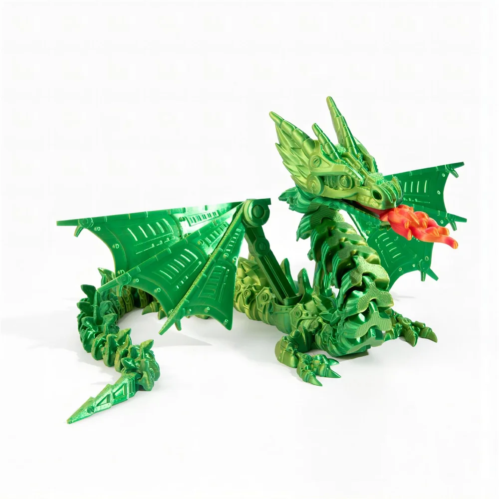 3D Printed Dragon Figures Multi-Jointed Movable Dragon With Wings Toys Tabletop Decorative Ornament Birthday Gifts