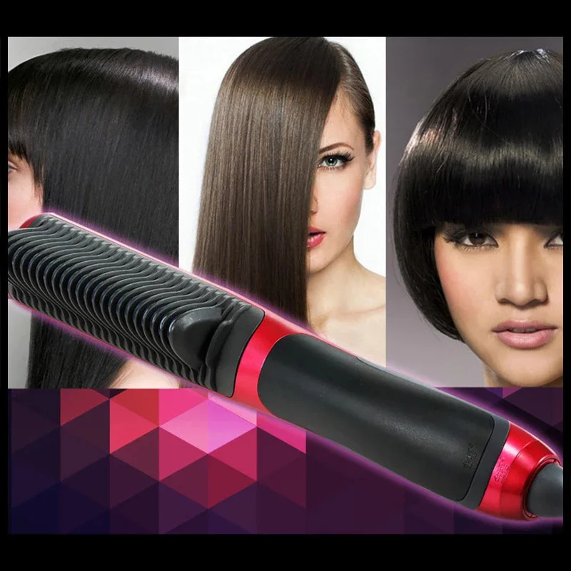 

Multifunctional Electric Hair Straightening Brush LCD Temperature Adjustable Fast Heating Anti-Scald Hair Styling Comb