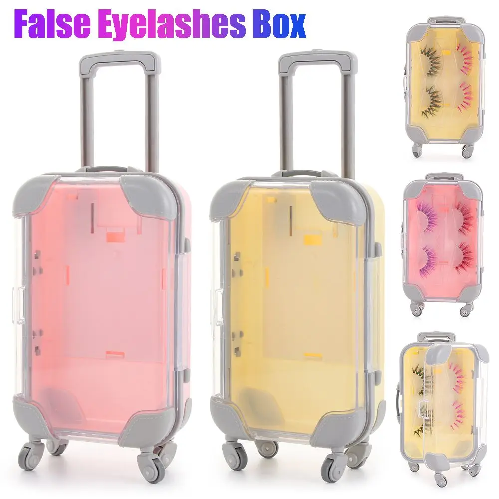 New Design Multicolor luxury mink lashes Plastic Makeup Tool suitcase box luggage False Eyelashes Box Eyelash Package