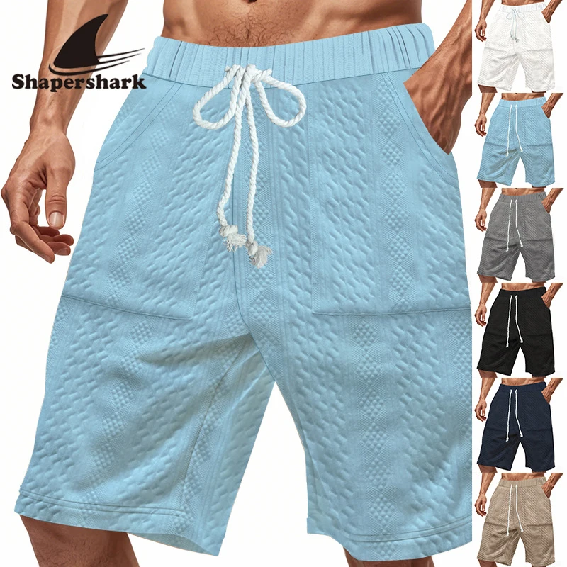 Los últimos pantalones cortos estampados de punto de verano para hombres de Shapershark: pantalones cortos modernos, de calle, informales y sueltos