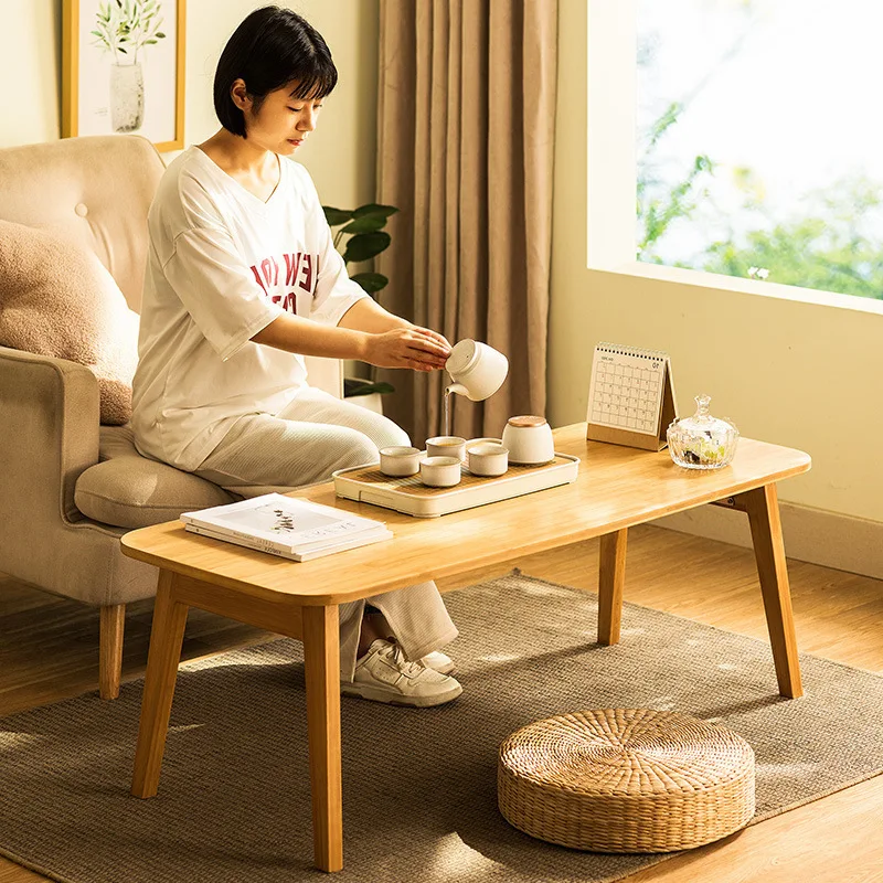AOLIVIYA Sofa Floor Coffee Tea Table Portable Bed Folding Table Bay Window Bedroom Sitting Computer Desk Home