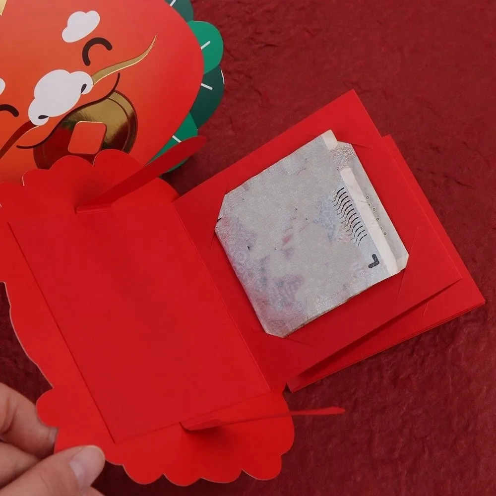 DIY Card Packing Chinese Folding Red Envelope 2024 Chinese Dragon Year Chinese New Year Decorations Folding Lucky Money Pocket