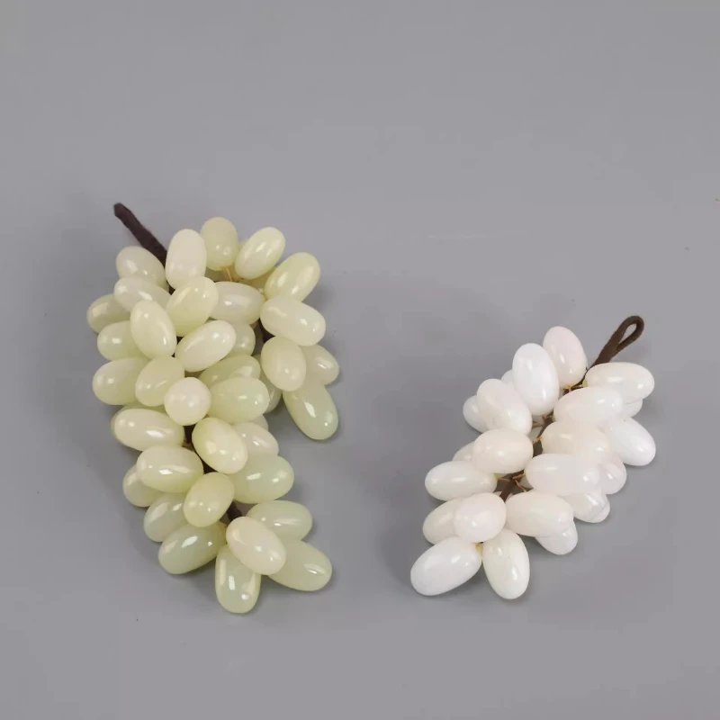 

New Chinese Jade Grape String Designer Art Ornament Restaurant Sample Room Office Exhibition Hall Soft Decoration Matching