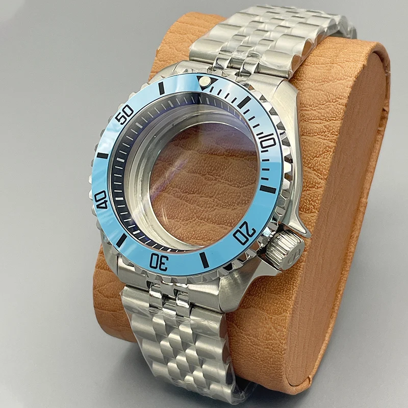 42mm SKX007 Watch Case and Band Transparent Back Dome Sapphire Crystal Glass Fits NH35 NH36 7S26 4R Movement  Men's Watch Cases