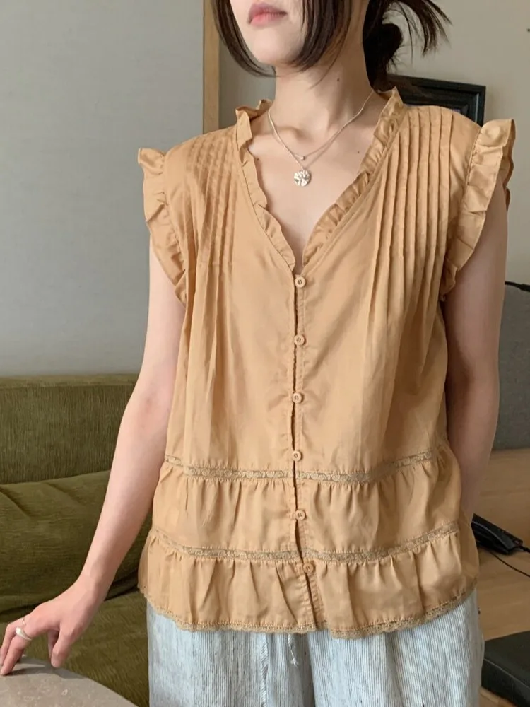 Ele White Women's irt Korean Sle Sweet V-ne Svel Top Summer New Fre Youthful ort Length Casual irt