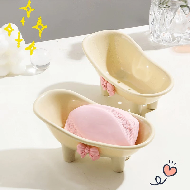 Soap Dish Holder Soap Box Punch Free Tray For Counter And Kitchen Sink Hand Soap Hotel Shower Wall Cream Bathroom Accessories