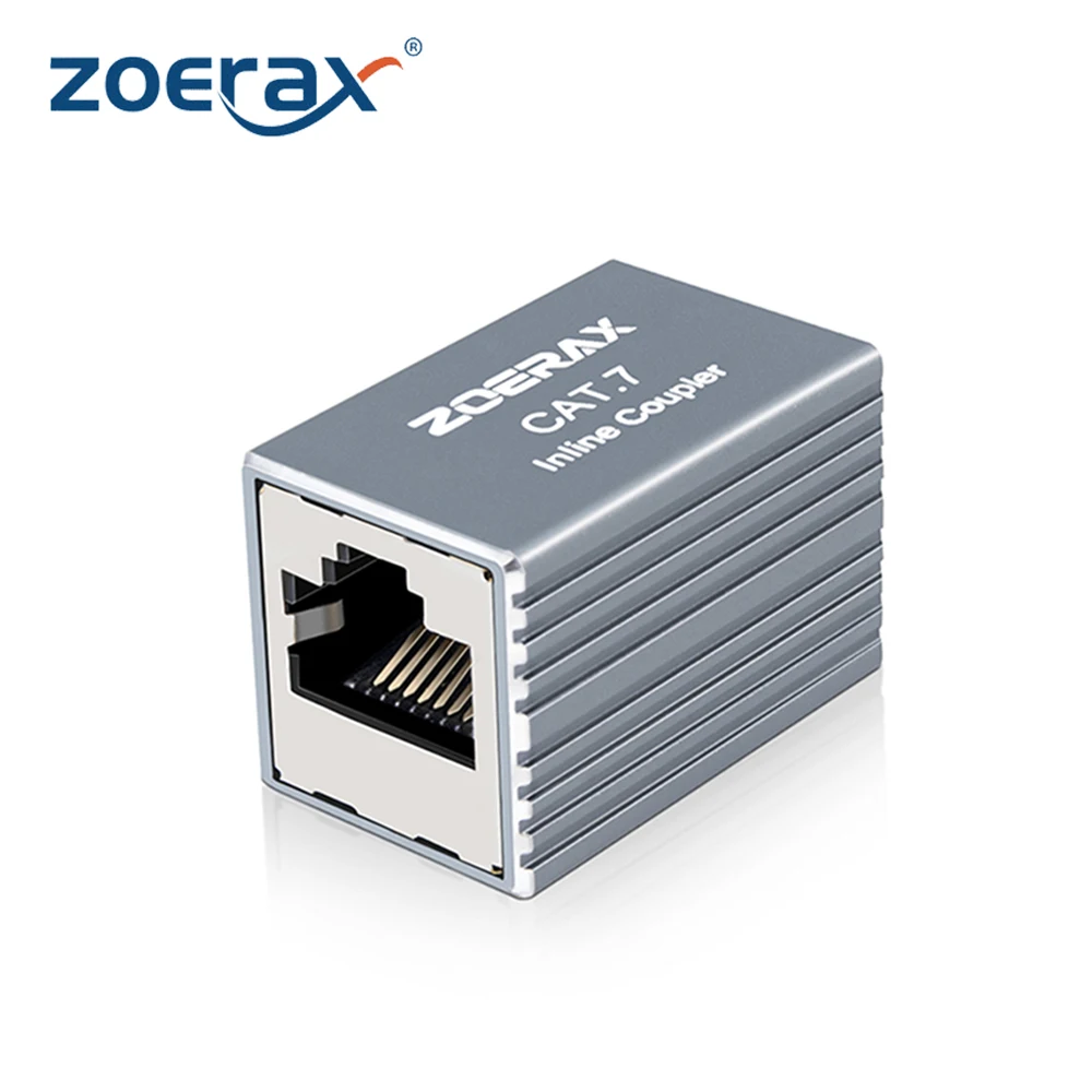 

ZoeRax 10Gbps RJ45 Ethernet Coupler Adapter, Aluminum Alloy Female to Female for Cat5E Cat6 Cat7 Network Extender