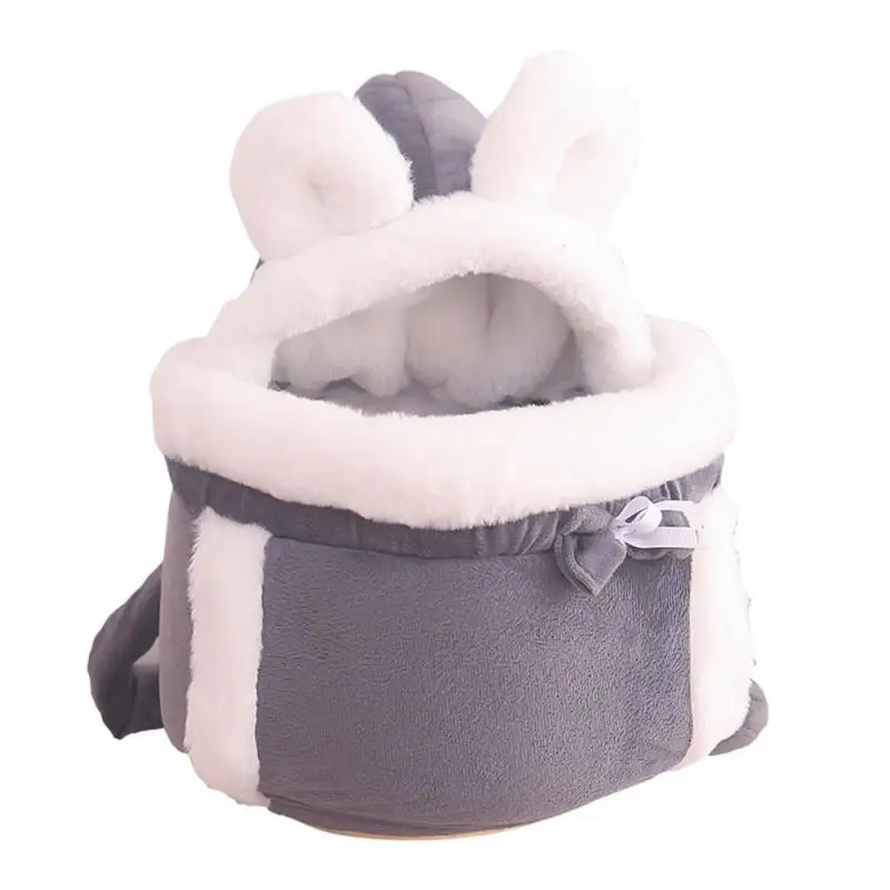 Borsa da trasporto per animali domestici Gatti Cani Zaino in peluche Viaggio all\'aperto Camminata Inverno Nido caldo Gattino Cucciolo Pettorina