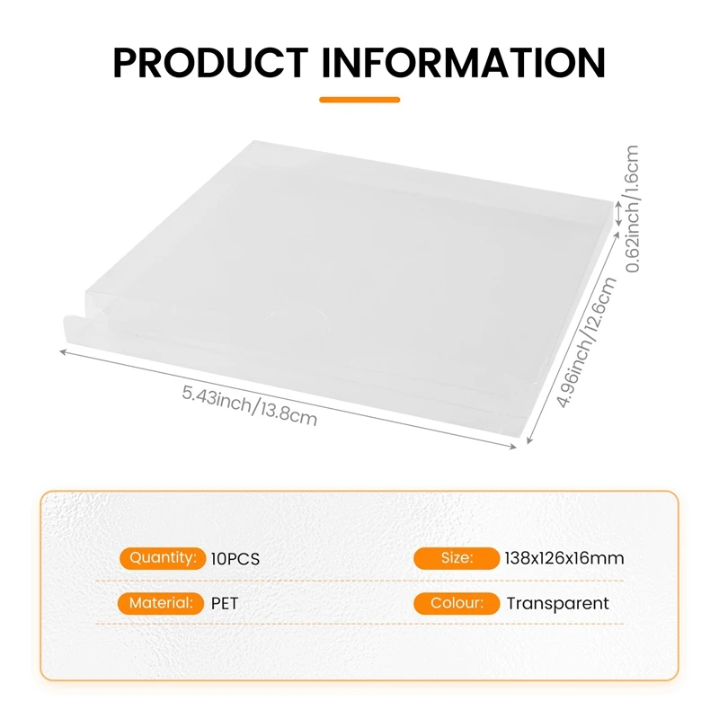Clear CD Display Box Single Music CD Card Storage Protective Case Album Dust Cover