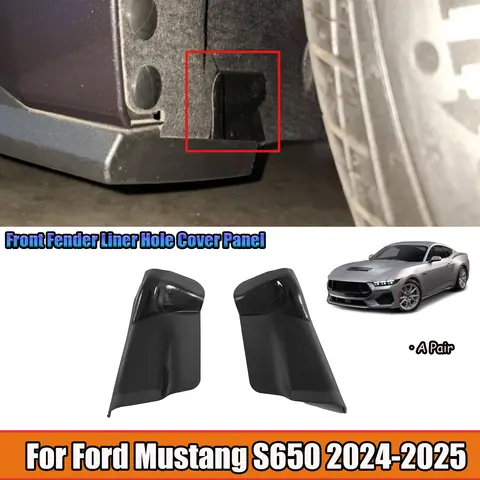 포드 머스탱 S650 2024-2025 전 차종용 프론트 휠 라이너 구멍 커버 패널 2개, 바디 키트, 먼지 차단 자동차 액세서리