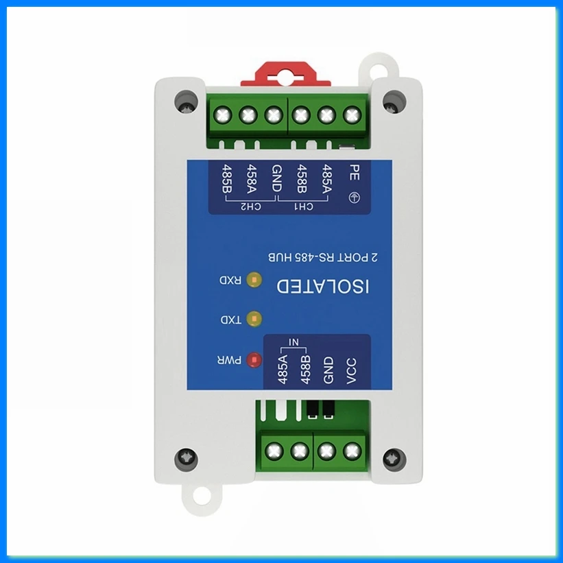 1 to 2 Way RS485 Relay DC8-28V RS485 Hub Photoelectric Isolation One Hub to Multi Hub E810-R12 ESD Protection-A27R