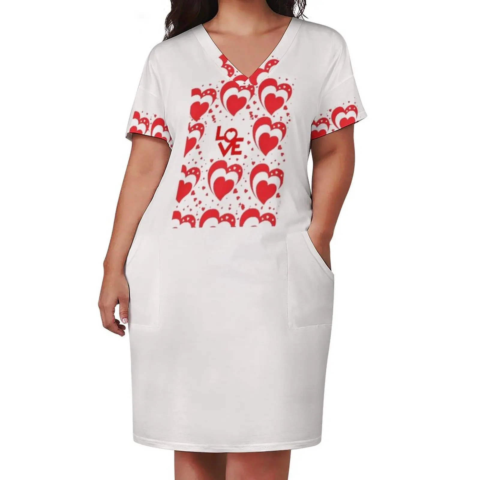 Camiseta de San Valentín y Galentines, vestido holgado con bolsillos, vestidos elegantes, vestidos de noche para mujer, vestido de lujo 2025, vestido de verano