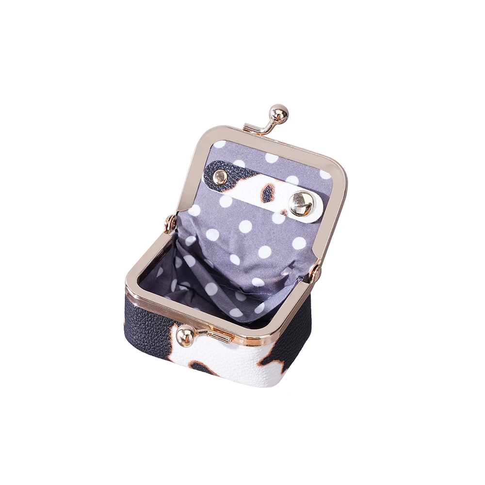New Mini Women Coin Wallets Cow Stripe Simple Small Coin Pocket Ring Necklace Jewelry Case Leopard Print Pattern Female Purses