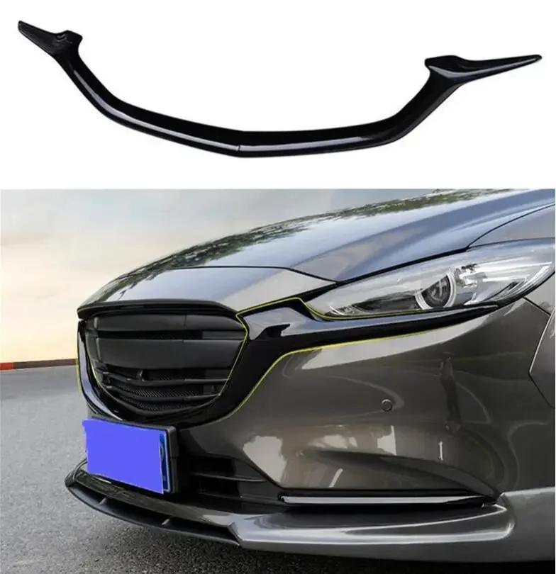 

ABS Black Car Front Bumper Mesh Grille Grills Strip Trims Cover For Mazda 6 M6 2020 2021 2022