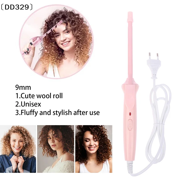 

Электрическая плойка для завивки волос 9 мм, профессиональные керамические щипцы для завивки, инструмент для укладки в салоне, маленький прибор для гофрирования волос [DD329]