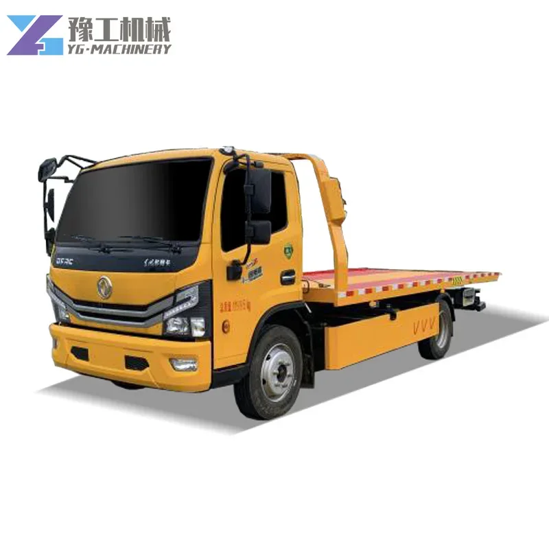 YG HOT SALE One-Pull-Two Road Wrecker with 3-5Ton Crane, Road Recovery Flatbed Tow Truck for Sale