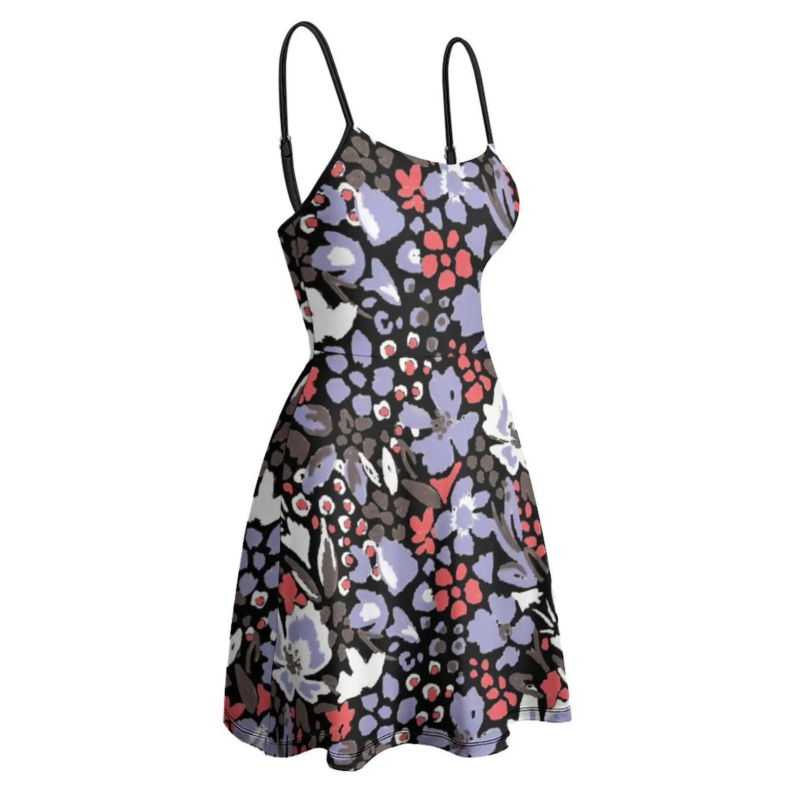 Beige Floral Garden Fitted Women's Sling Dress Funny Joke The Dress Graphic Cool Sexy  Woman's Dress  Vacations