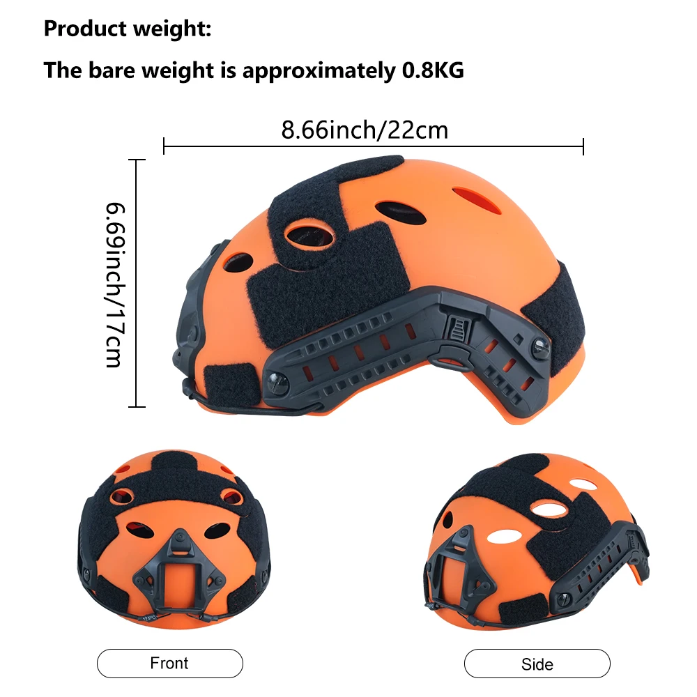 BOOIU Тактический пижамный шлем Спасательный шлем с регулируемой ручкой Многофункциональный безопасный тренировочный аварийный легкий комплект шлемов FAST