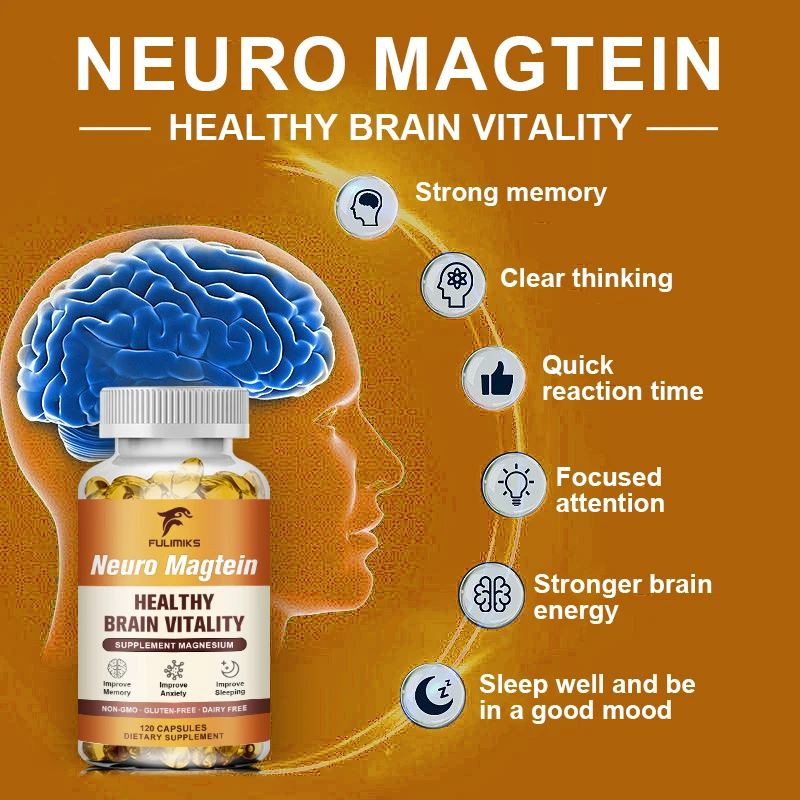 Neuro Magtein Magnesium L-threonate, Magnesium L-threonate, Brain Health, Memory & Attention, Gluten Free, Vegetarian Capsules