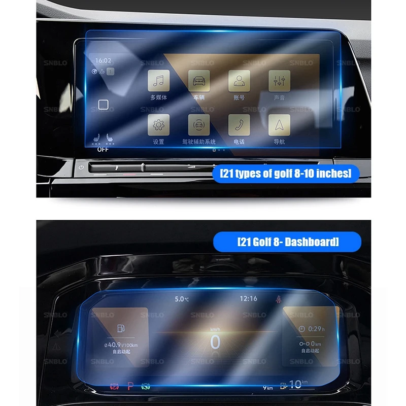 Car Toughened Glass Navigation Screen Protective Film Central Control Dashboard Protective Film For Golf 8 2021