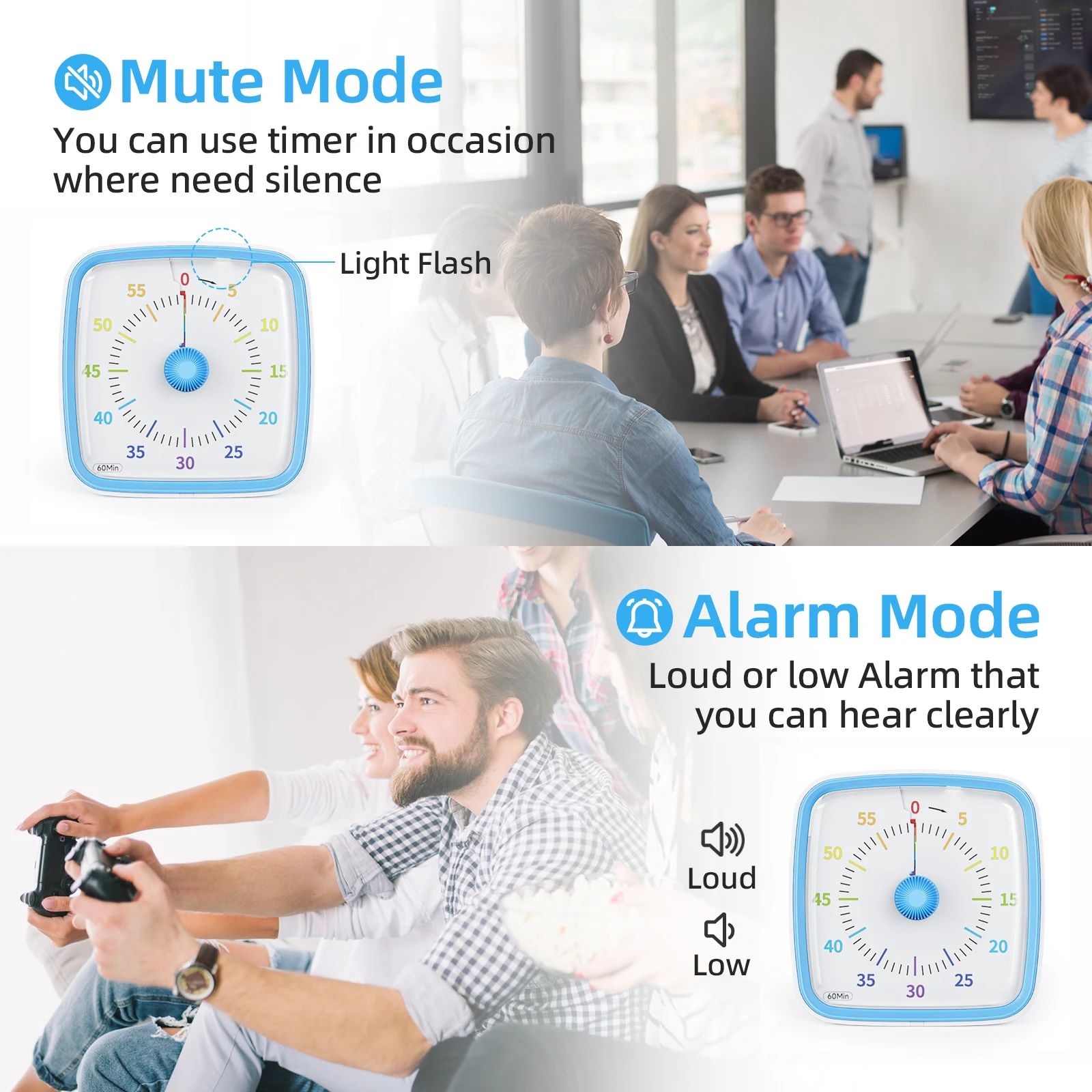 مؤقت ضوء ليلي، مؤقت تنازلي لمدة 60 دقيقة، مؤقت صامت للفصول الدراسية، أدوات إدارة الوقت في المكتب المنزلي #4