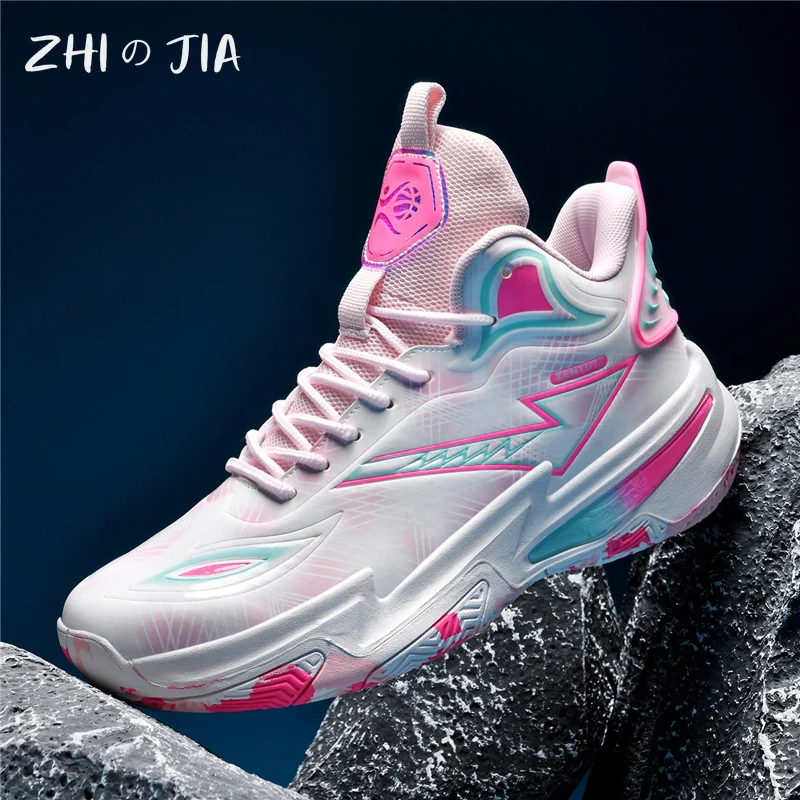 Leather Breathable Practical Basketball Shoes Couples Outdoor Sneaker Teenagers Men Fashionable Trend Anti slip Durable Shoes