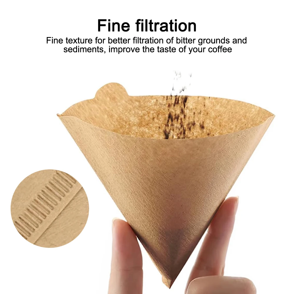 Coffee Pot Filter Paper V-shaped Coffee Filter Paper By Hand Drip Cup 100pcs American Coffee Machine Filter Fan V-shaped