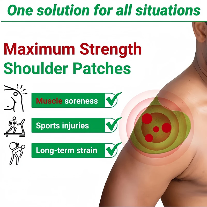 24PCS Shoulder Patches Wormwood Pain Relief Patch Deep Heating Extra Strength Joint Patch of Shoulder, Knee, Back, Neck