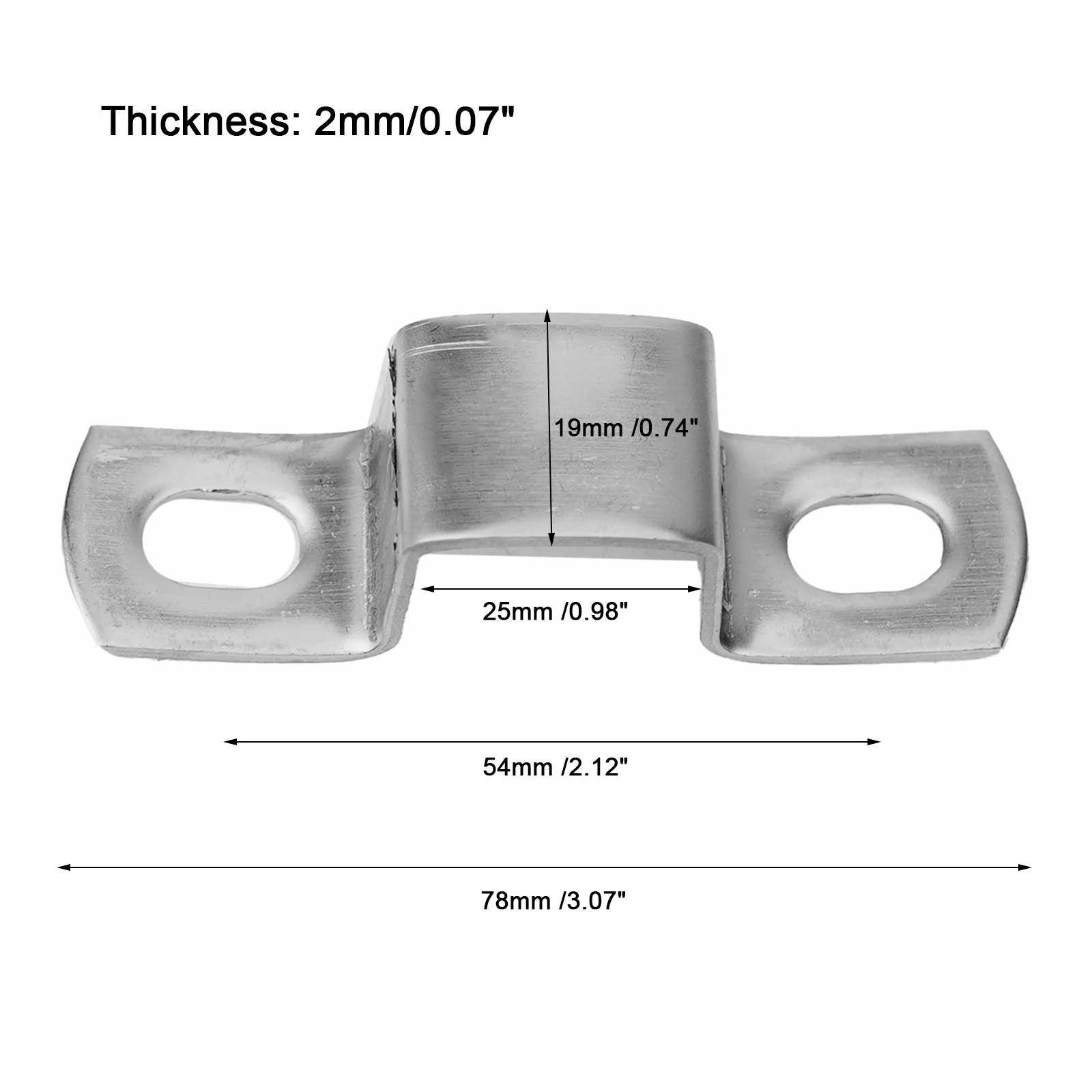 304 Stainless Steel U Bracket for Structural Integration of Pipes Rods and Conductors with 25mm Pitch and Precision Forming