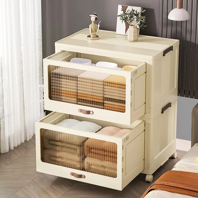 

Folding Wardrobe Folding Storage Box Living Room Organizer Drawer Bins Thickened Closet Containers Cabinet Bedside Table