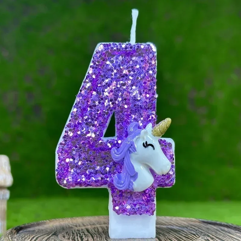 Happy Birthday Cake Decoration Digital Candles 0-9 DIY Unicorn Creative Party Cake Decoration Anniversary Commemorative Candles