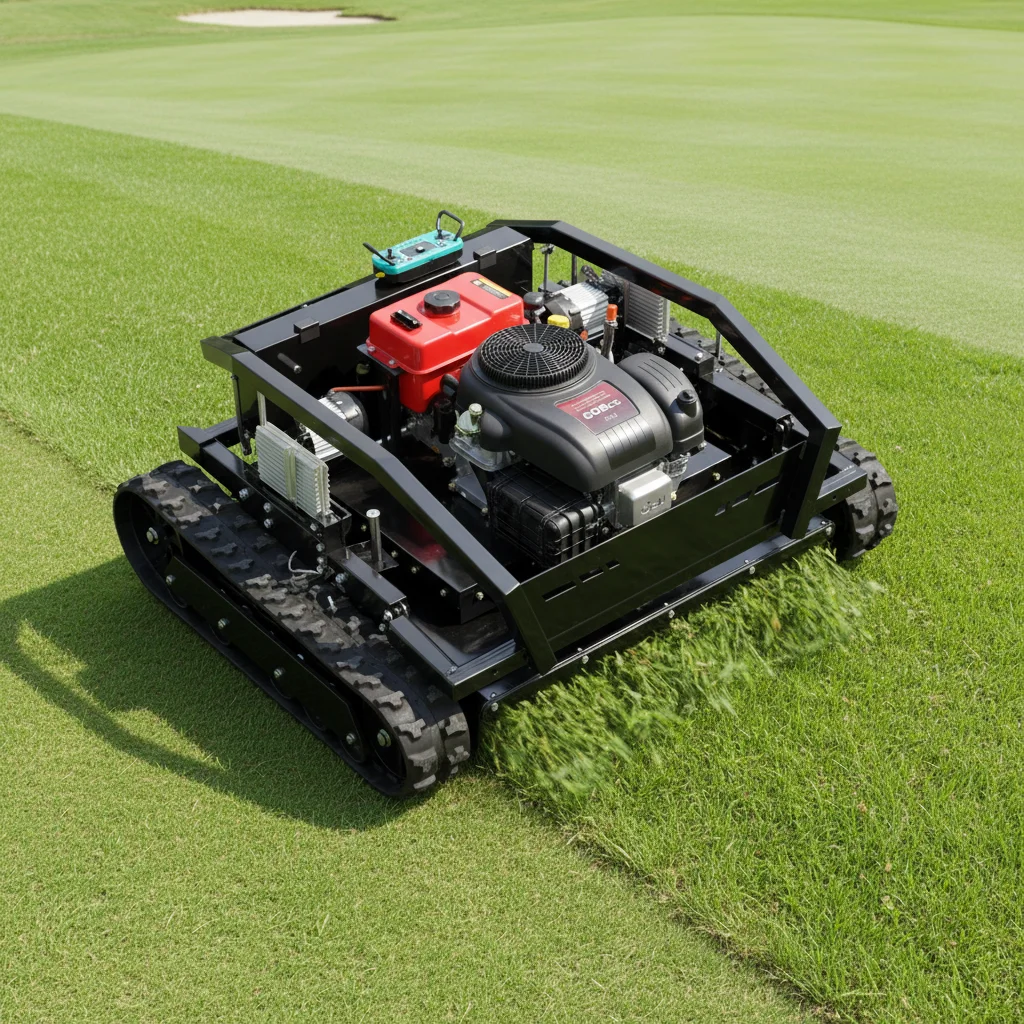 

Gas Powered RC Crawler Tracked Lawn Mower All Terrain Slope Mower Grass Cutting Machine for Garden