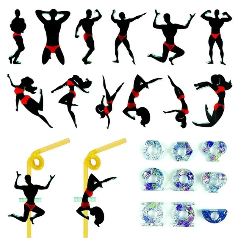 A52E Stroh Befestigung Silikon Form Pole Dancer Form Stroh Harz Form – Detail 5
