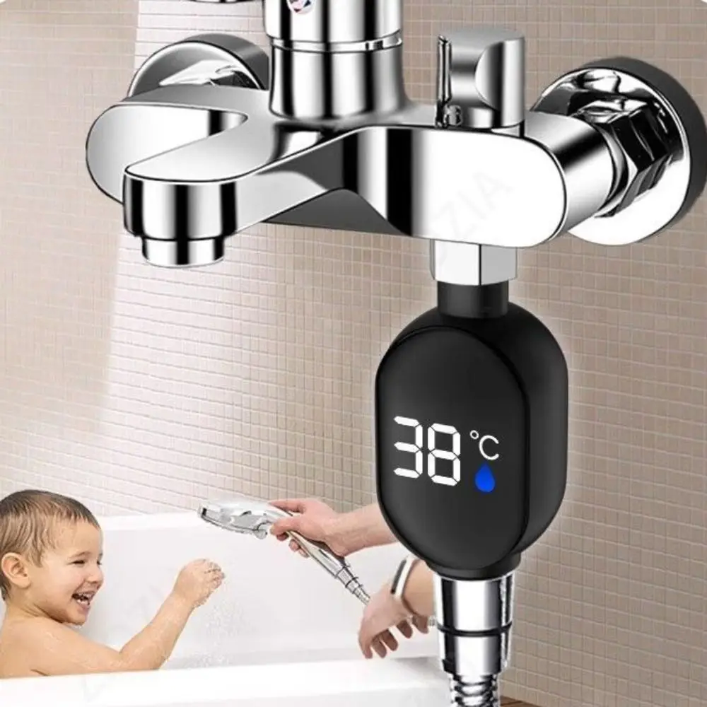 LED Water Temperature Gauge Waterproof Precise Measurement Bath Water Thermometer Indicator Tool Easy Installation