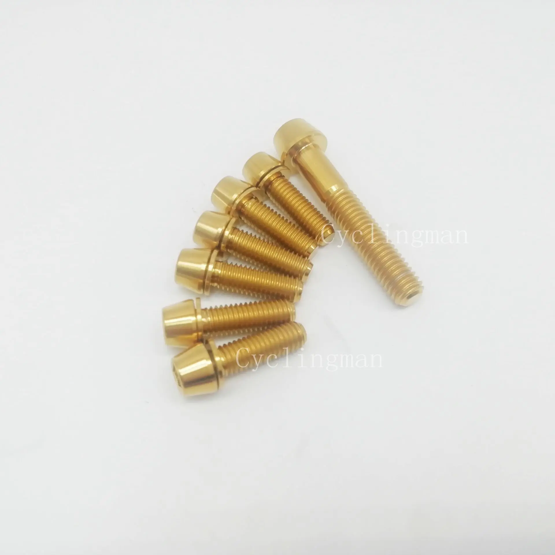 1pcs M6X35mm 티타늄 Ti 테이퍼 헤드 자전거 헤드셋 캡 나사 및 6pcs M5X16/18/20mm 와셔 자전거 골드 레인보우 블랙 볼트