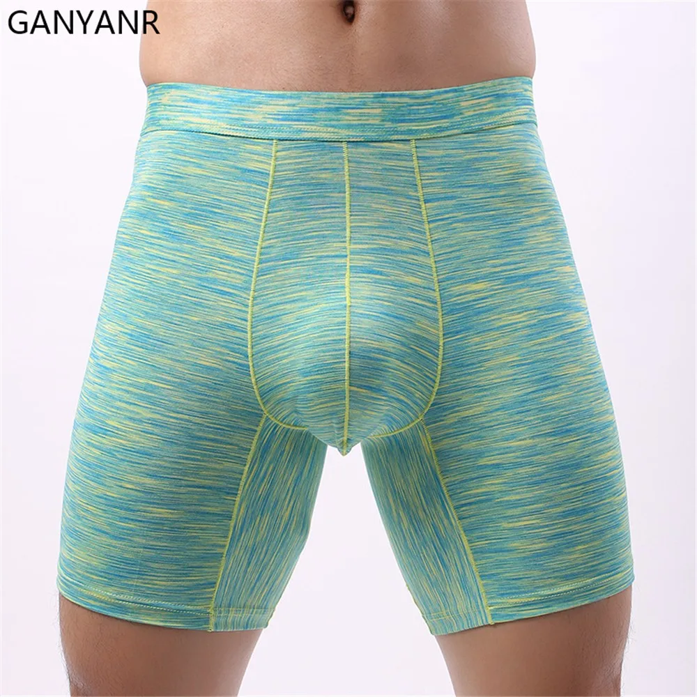 GANYANR Compression Shorts Running Tights Men Gym Leggings Sportswear Fitness Sport Basketball Sexy Yoga Tennis U convex Soccer