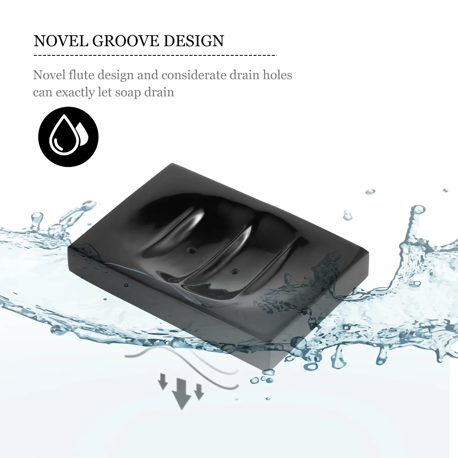 

Resin Waterproof Scratch-Proof European Style Soap Dish Holder Tray for Bathroom Kitchen Shower Hand Soap Container Case