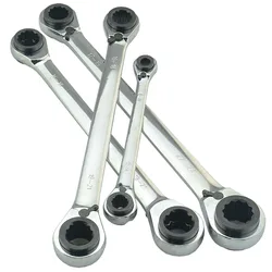 1Pcs Double End Ratchet Wrench 8-9-10-11 CR-V 4 In 1 Multifunction Spanner for Car Maintenance Hardware Tools