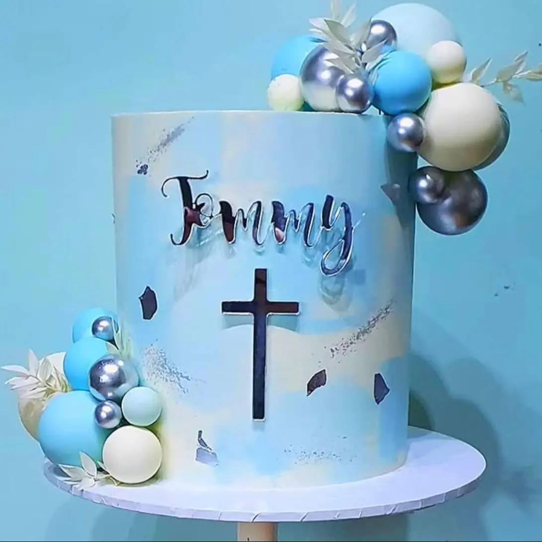 20 Stück Blaue Kugeln Tortendekoration Marineblau Boho Geburtstagstorten-Deko Bären-Rennwagen 30. Geburtstag Taufe Tortendekoration – Detail 40