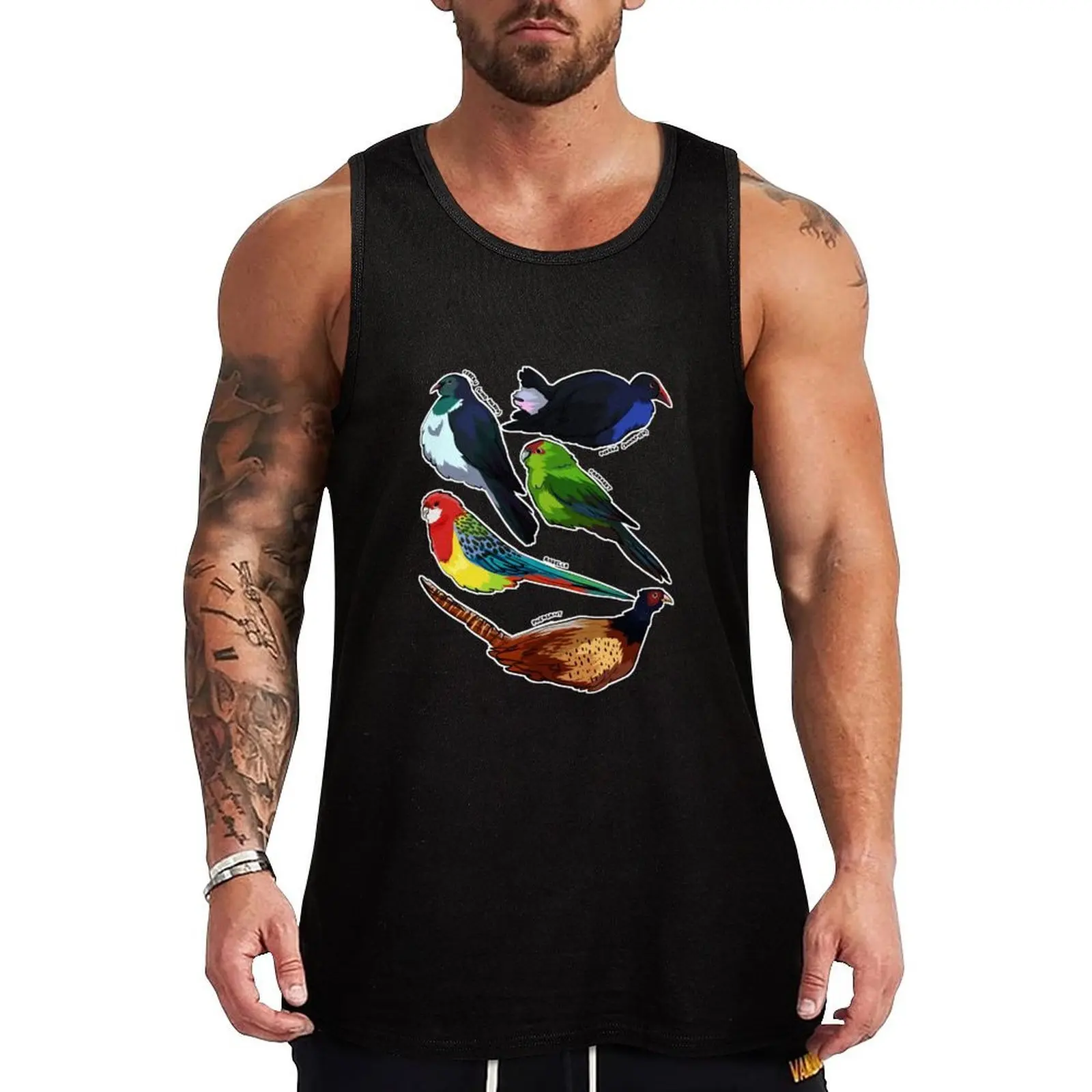 

Bird Set #4 - Transparent Tank Top Durable Stretch Tank Top Casual Athletic Sleeveless