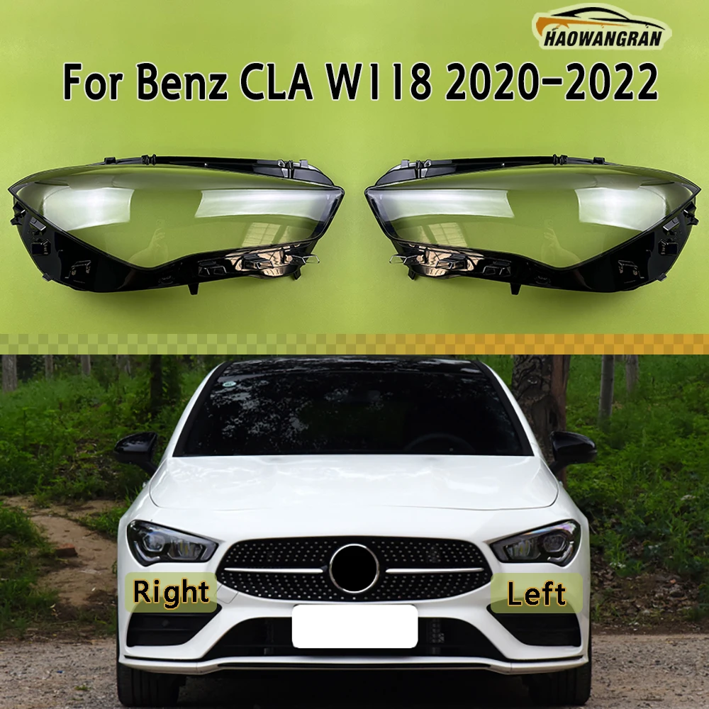 

For Benz CLA W118 2020 2021 2022 Transparent Headlight Cover Headlamp Shell Clear Lens Plexiglass Replace Original Lampshade