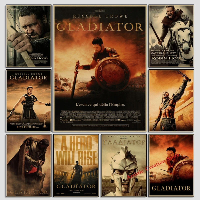 Gladiator Classic Movie Retro Print Art Canvas Poster, Living Room Decor, Home Wall Picture