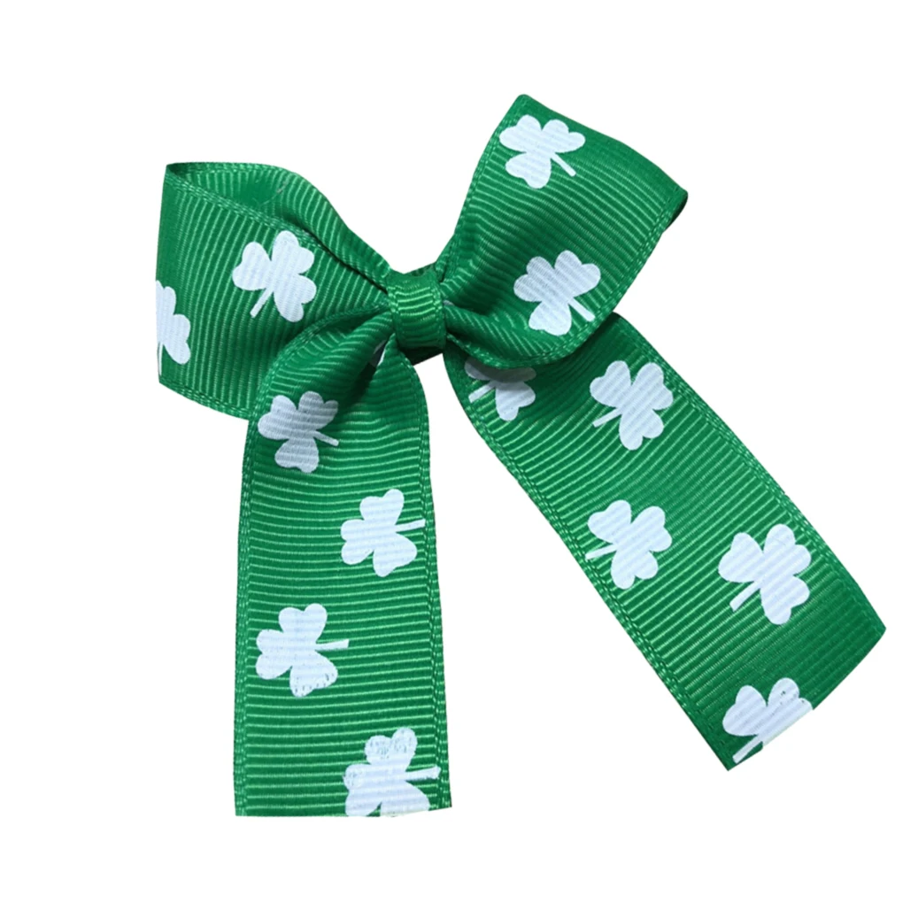 Patrick’s Day Hairpin Bowknot Ribbon Green Hair Clip Gift Party Accessory for Girls Kids Women