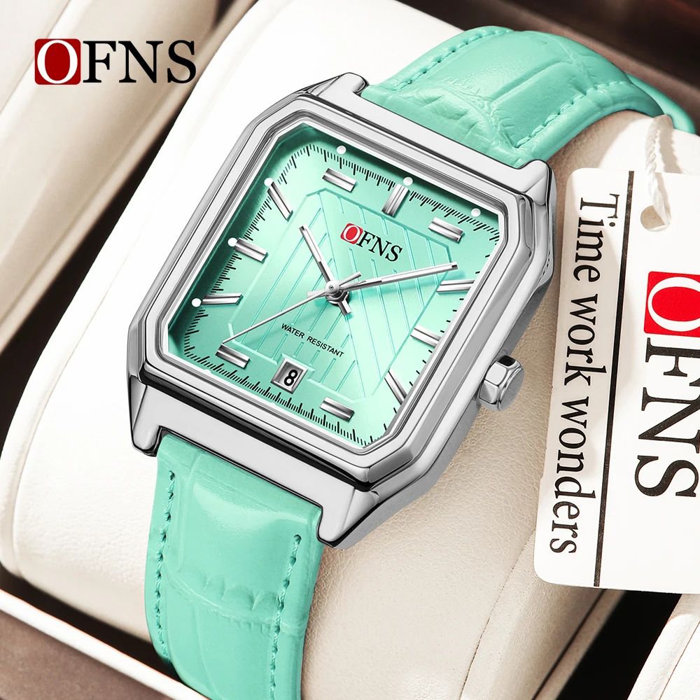 

OFNS New 1623 Fashionable Classic Women's Quartz Watch Night Light Waterproof Square Calendar Business Quartz Women's Watch